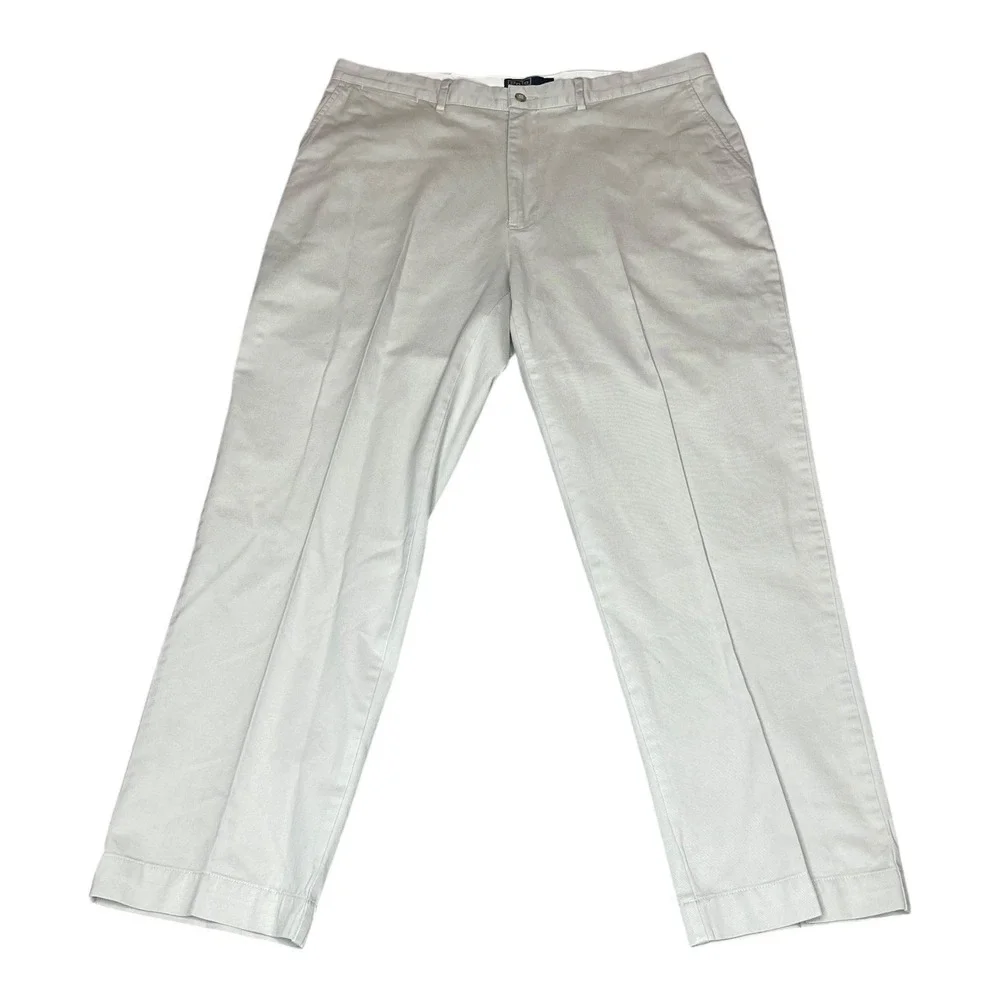 Polo Ralph Lauren Mens Khaki Chino Pants 38x30 Tan Cotton Straight Flat Front